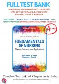 Test Bank Davis Advantage for Fundamentals of Nursing (2 Volume Set) 4th Edition Wilkinson