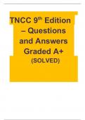 TNCC 9th Edition – Questions and Answers Graded A+ (SOLVED