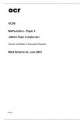 ocr GCSE Mathematics (J560/04) MARK SCHEME June2023.