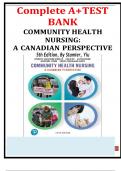 Complete A+TEST BANK COMMUNITY HEALTH NURSING: A CANADIAN PERSPECTIVE 5th Edition, By Stamler, Yiu (2020)/All Chapters 1-33/ISBN-