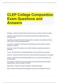 CLEP College Composition Exam Questions and Answers 