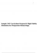 Sample C947 Curriculum Proposal 6/ High-Fidelity Simulation for Postpartum Hemorrhage.