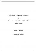 Test Bank For Child Development and Education 7th Edition By Teresa M. McDevitt (All Chapters, 100% original verified, A+ Grade)  