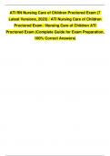 ATI RN Nursing Care of Children Proctored Exam (7 Latest Versions, 2023) 