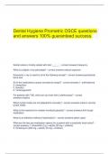 Dental Hygiene Prometric OSCE questions and answers 100% guaranteed success.