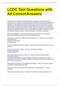 LCDC Test Questions with All Correct Answers 