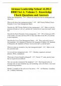 Airman Leadership School ALDLC 00003 Set A: Volume 2 - Knowledge Check Questions and Answers