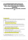 ATI COMPREHENSIVE RETAAKE 2019  FORM C WITH NGN UPDATED VERSION  REAL EXAM UESTIONS WITH CORRECT  ANSWERS  TOP GRADE SCORE GUARANTEE, GRADED  A+