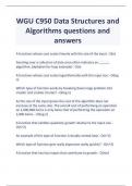 WGU C950 Data Structures and Algorithms questions and answers