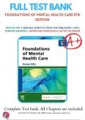 Test Bank For Foundations of Mental Health Care 8th Edition Morrison Valfre 9780323810296 | All Chapters with Answers and Rationals