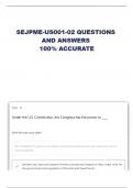 SENIOR ENLISTED JOINT PROFESSIONAL MILITARY EDUCATION (SEJPME) US 001-02 QUESTIONS AND ANSWERS 100% ACCURATE
