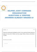 SENIOR ENLISTED JOINT PROFESSIONAL MILITARY EDUCATION (SEJPME) JOINT COMMAND ORGANISATION QUESTIONS AND ANSWERS 100% ACCURATE