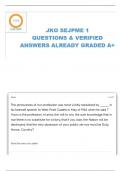 JKO SENIOR ENLISTED JOINT PROFESSIONAL MILITARY EDUCATION (SEJPME) 1 QUESTIONS AND ANSWERS 100% ACCURATE