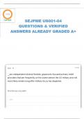 SENIOR ENLISTED JOINT PROFESSIONAL MILITARY EDUCATION (SEJPME) US 001-04 QUESTIONS AND ANSWERS 100% ACCURATE