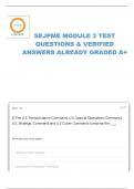 SENIOR ENLISTED JOINT PROFESSIONAL MILITARY EDUCATION (SEJPME) MODULE 3 TEST QUESTIONS AND ANSWERS 100% ACCURATE