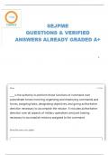 SENIOR ENLISTED JOINT PROFESSIONAL MILITARY EDUCATION (SEJPME) QUESTIONS AND ANSWERS 100% ACCURATE