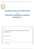 SENIOR ENLISTED JOINT PROFESSIONAL MILITARY EDUCATION (SEJPME) US001-08 QUESTIONS AND ANSWERS 100% ACCURATE