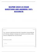 SENIOR ENLISTED JOINT PROFESSIONAL MILITARY EDUCATION (SEJPME) US001-03 EXAM QUESTIONS AND ANSWERS 100% ACCURATE