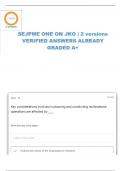 SENIOR ENLISTED JOINT PROFESSIONAL MILITARY EDUCATION (SEJPME) ONE ON JKO | 2 VERSIONS WITH VERIFIED ANSWERS 