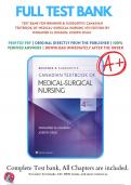Test Bank Brunner and Suddarths Canadian Textbook of Medical Surgical Nursing 4th Edition (El Hussein, 2019) Chapter 1-74 All Chapters