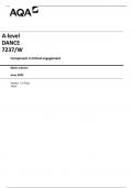 AQA A-level DANCE 7237/W Component 2 Critical engagement Mark scheme  June 2023  Version: 1.0 Final 