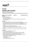 AQA A-level DRAMA AND THEATRE Component Paper 1 Drama and theatre 2023