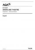 AQA A-level DRAMA AND THEATRE Component 1 Drama and theatre Insert 7262-W-INS-Drama-A-7Jun23