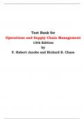Test Bank for Operations and Supply Chain Management 13th Edition by F. Robert Jacobs and Richard B. Chase  