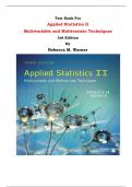 Test Bank For Applied Statistics II  Multivariable and Multivariate Techniques 3rd Edition By Rebecca M. Warner |All Chapters, Complete Q & A, Latest|