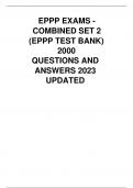 EPPP EXAMS - COMBINED SET 2 (EPPP TEST BANK) 2000 QUESTIONS AND ANSWERS 2023 UPDATED