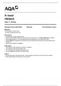 AQA A-LEVEL FRENCH  Paper 2  Writing 7652-2-QP-French-A-19Jun23