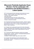 Wisconsin Pesticide Applicator Exam Review | Turf & Landscape | All Questions and Verified Answers | Latest Update