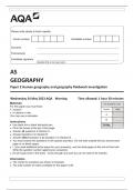 AQA AS GEOGRAPHY Paper 2 Human geography and geography fieldwork investigation 7036-2-QP-Geography-AS-24May23