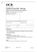 OCR GCSE (9–1) Food Preparation and Nutrition J309/01 JUNE 2023 QUESTION PAPER: Food preparation and nutrition
