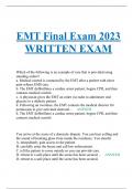 EMT Final Exam 2023 WRITTEN EXAM
