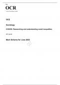 OCR AS Level Sociology H180/02 JUNE 2023 MARK SCHEME: Researching and understanding social inequalities