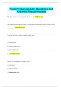 Chapter 8 Property Management Questions and Answers Graded A