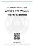 PTE Materials: 15 Nov. - 21 Nov. APEUni PTE Weekly Priority Materials