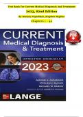 TEST BANK For Current Medical Diagnosis And Treatment 2023, 62nd Edition By Maxine Papadakis, Stephen Mcphee, Verified Chapters 1 - 42, Complete Newest Version
