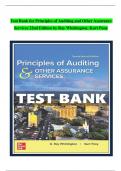 TEST BANK For Principles of Auditing and Other Assurance Services 22nd Edition by Ray Whittington, Kurt Pany| Complete Chapters| 100 % Verified