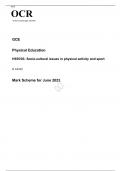 OCR A Level Physical Education H555/03 JUNE 2023 MARK SCHEME: Socio-cultural issues in physical activity and sport