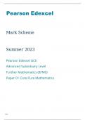 Edexcel Further Mathematics 8FM0/01 Mark Scheme June2023.