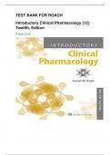 TEST BANK FOR ROACH Introductory Clinical Pharmacology {12} Twelfth, Edition by Susan M Ford 