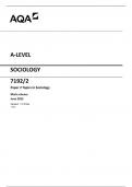AQA A-LEVEL  SOCIOLOGY 7192/2 Paper 2 Topics in Sociology  Mark scheme  June 2023  Version: 1.0 Final 
