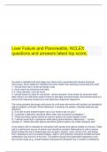 Liver Failure and Pancreatitis, NCLEX questions and answers latest top score.
