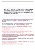 NC BLET STATE EXAM OBJECTIVES EXAM  LATEST 2023-2024 ACTUAL EXAM QUESTIONS  AND CORRECT ANSWERS (VERIFIED ANSWERS)  |ALREADY GRADED A+