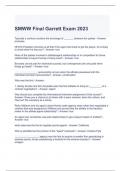 SMWW Final Garrett Exam 2023 Questions with Verified Answers | Graded A