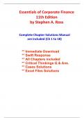 Solutions for Essentials of Corporate Finance, 11th Edition Ross (All Chapters included)