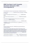 BRM Test Bank 9 with Complete Questions &Answers 100% Correct(graded A)
