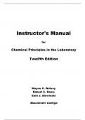 Instructor Manual for Chemical Principles in the Laboratory 12th Edition By Emil Slowinski, Wayne Wolsey, Robert Rossi  (All Chapters, 100% original verified, A+ Grade)